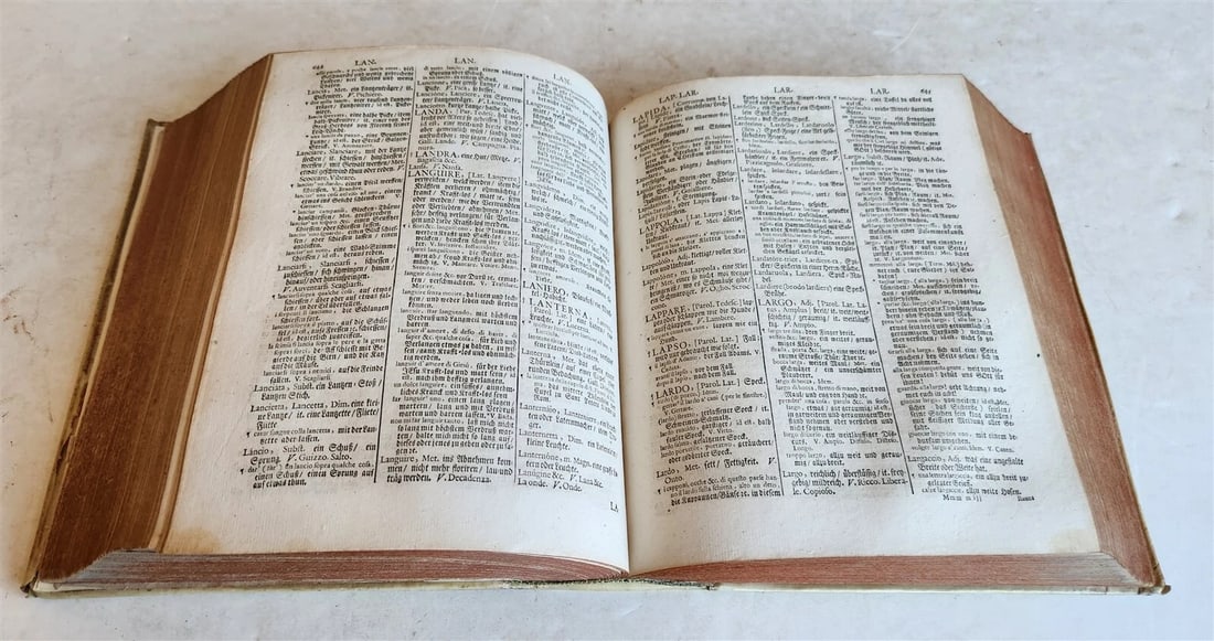 1693 ITALIAN GERMAN DICTIONARY by M. CRAMER antique VELLUM BOUND - 9