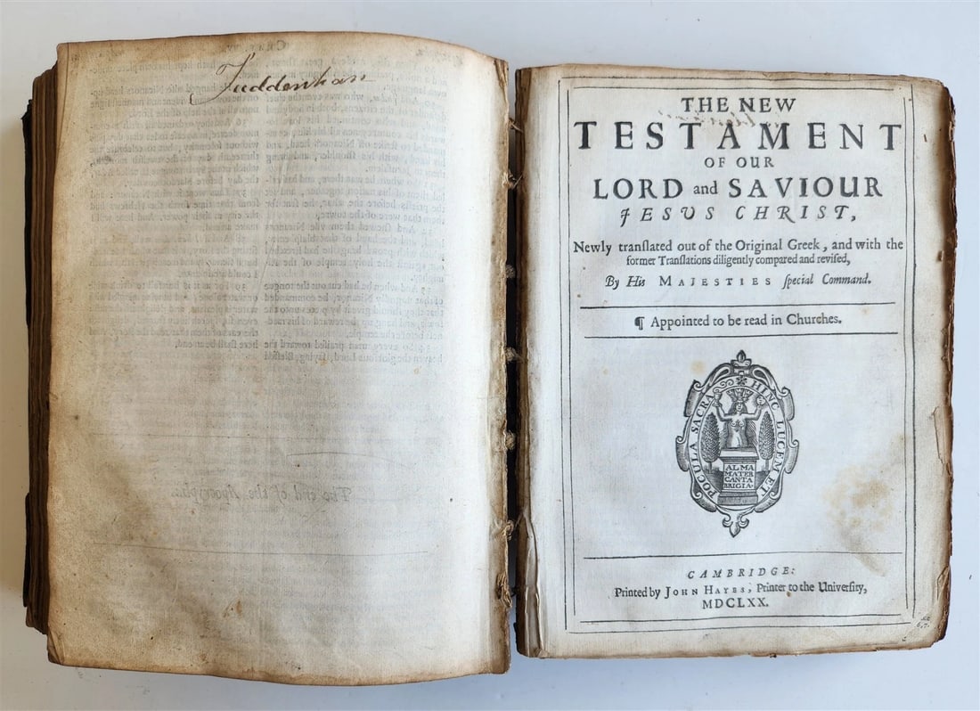 1670 BIBLE in ENGLISH antique OLD & NEW TESTAMENT 17th CENTURY - 9