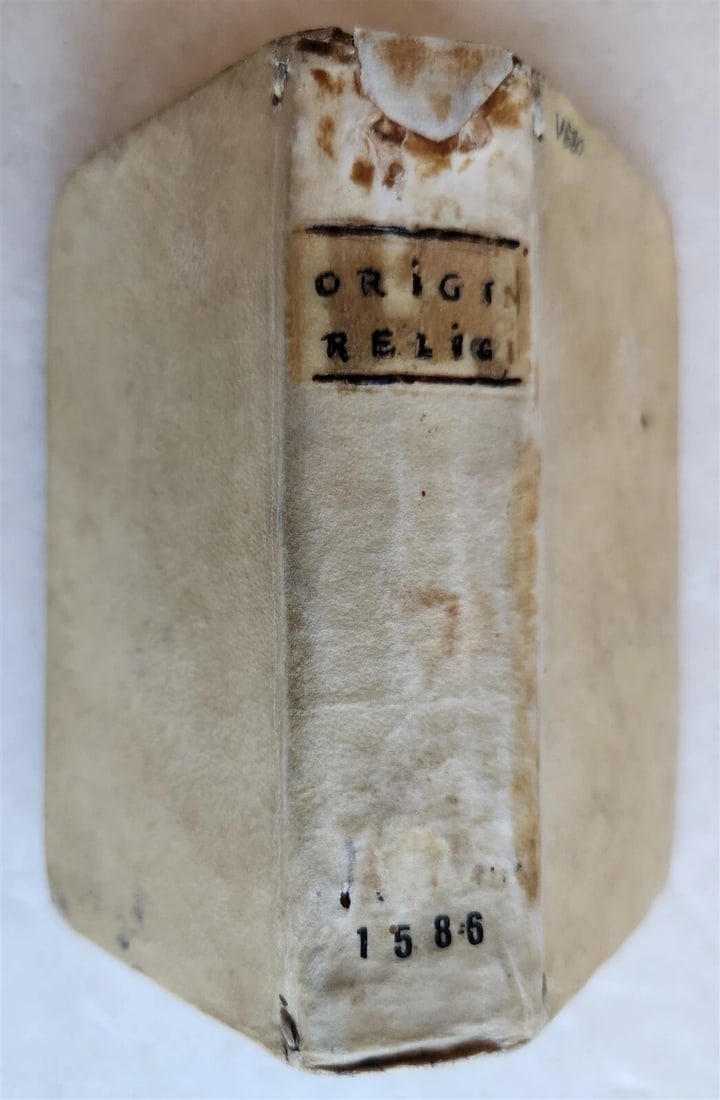 1586 HISTORY of RELIGIONS by PAOLO MORIGIA antique 16TH century - 2