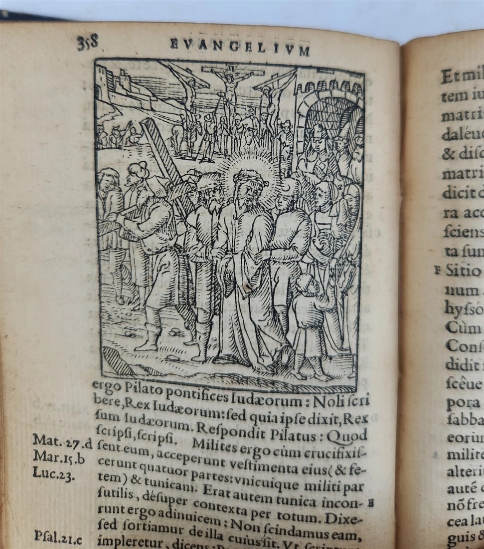 1546 BIBLE in LATIN FULLY ILLUSTRATED antique RARE pocket size NEW TESTAMENT - 7