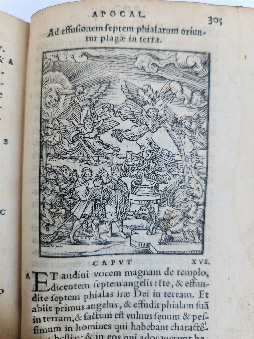1546 BIBLE in LATIN FULLY ILLUSTRATED antique RARE pocket size NEW TESTAMENT - 8