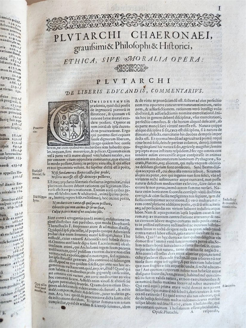 1572 PLUTARCH MORALIA antique FOLIO 16th CENTURY - 11