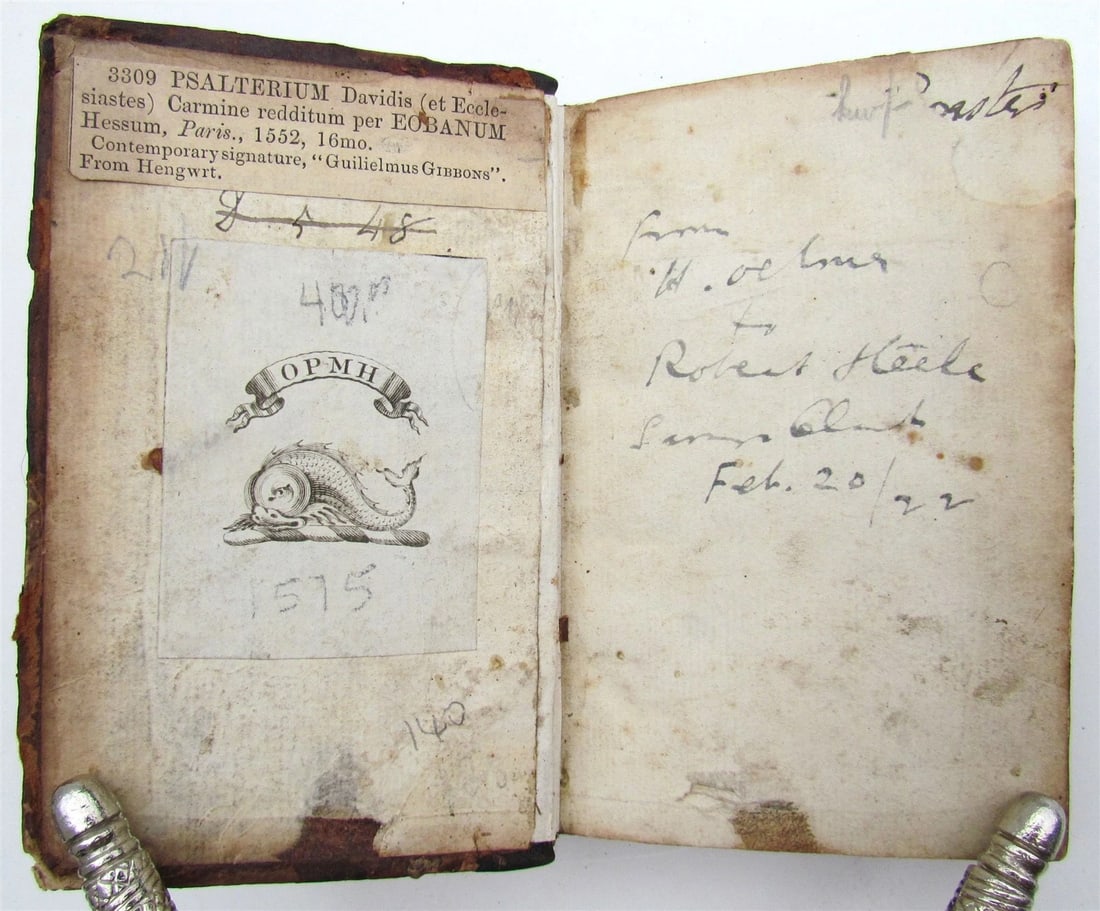 1575 PSALTERIUM DAVIDIS antique 16th century BIBLE PSALMS of DAVID rare - 3