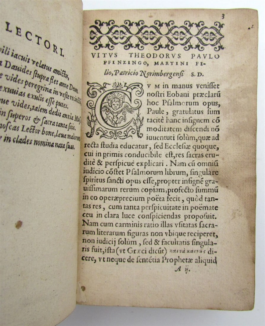 1575 PSALTERIUM DAVIDIS antique 16th century BIBLE PSALMS of DAVID rare - 4
