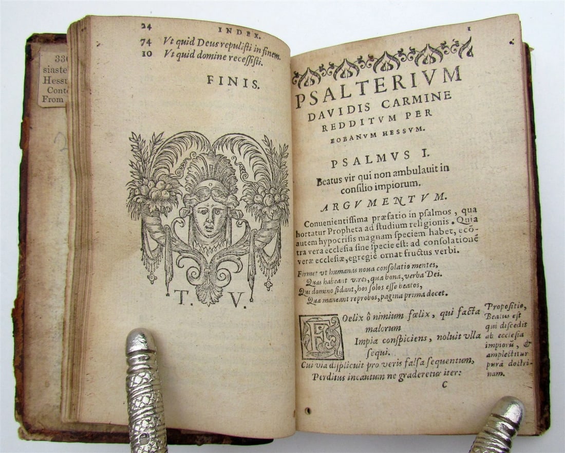 1575 PSALTERIUM DAVIDIS antique 16th century BIBLE PSALMS of DAVID rare - 5