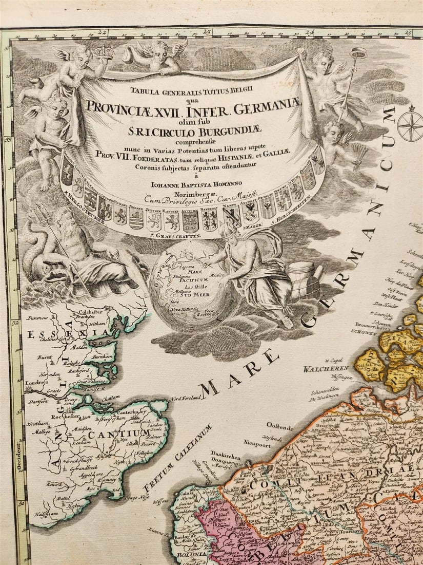 1720s LOWER GERMANY antique MAP PROVINCIAE XVII INFER. GERMANY by JOHANN HOMANN - 2