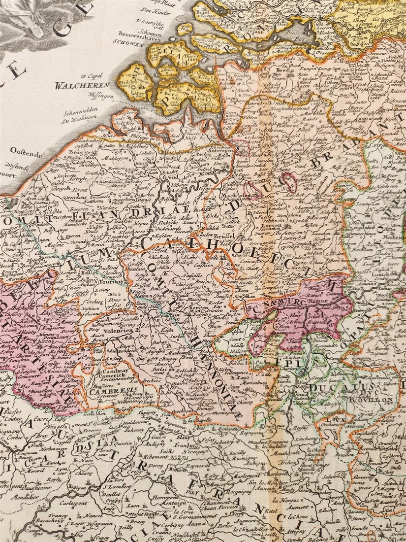 1720s LOWER GERMANY antique MAP PROVINCIAE XVII INFER. GERMANY by JOHANN HOMANN - 4