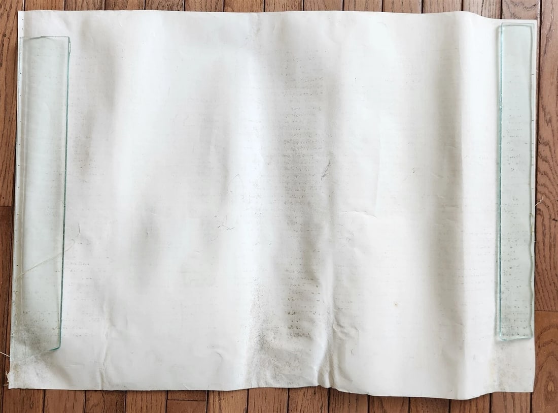 TORAH SCROLL FRAGMENT MANUSCRIPT on VELLUM antique BIBLE GENESIS 16:15 - 21:3 - 9