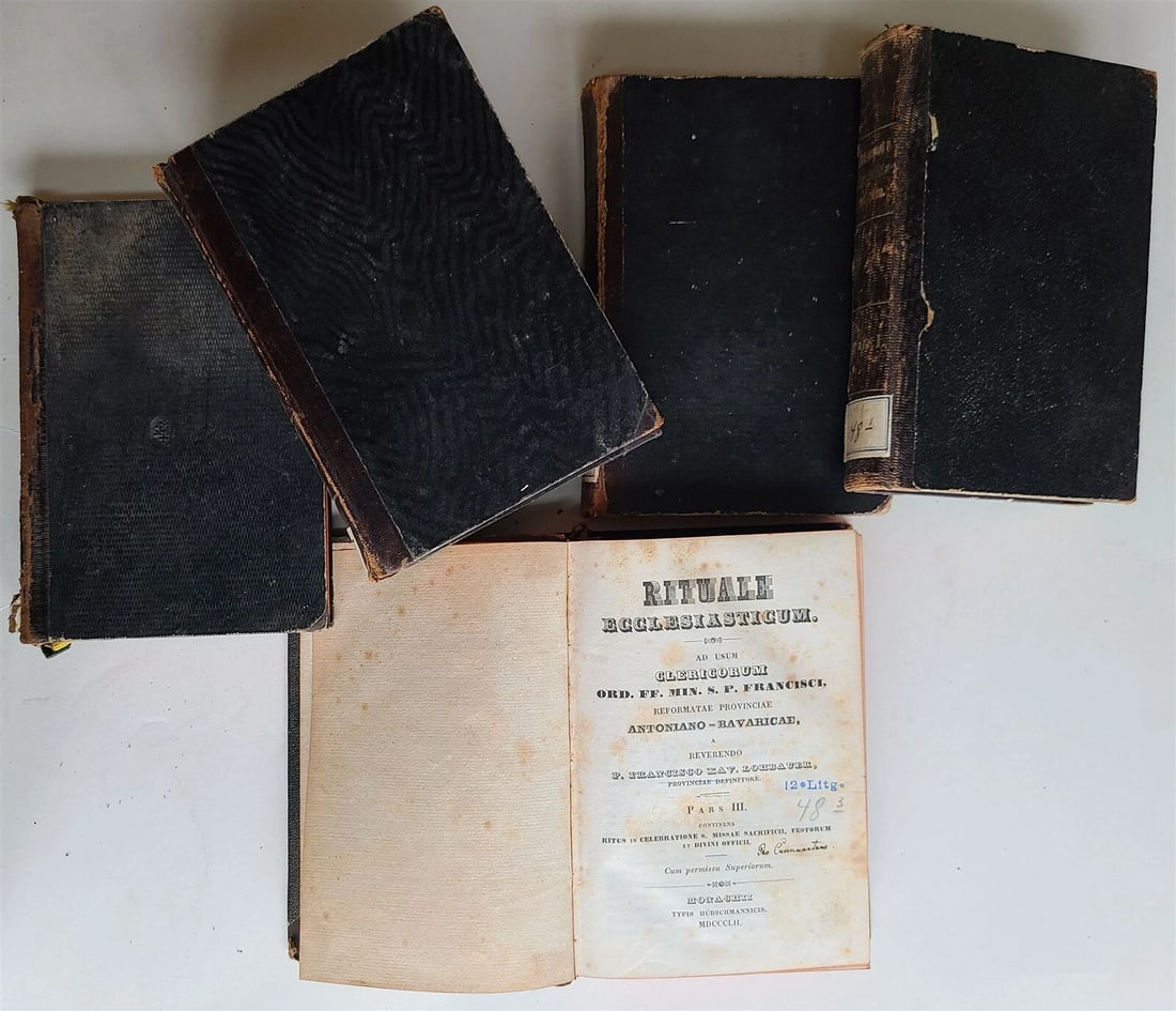 1851-1852 RITUALS ECCLESIASTICUM 5 VOLUMES antique - 2