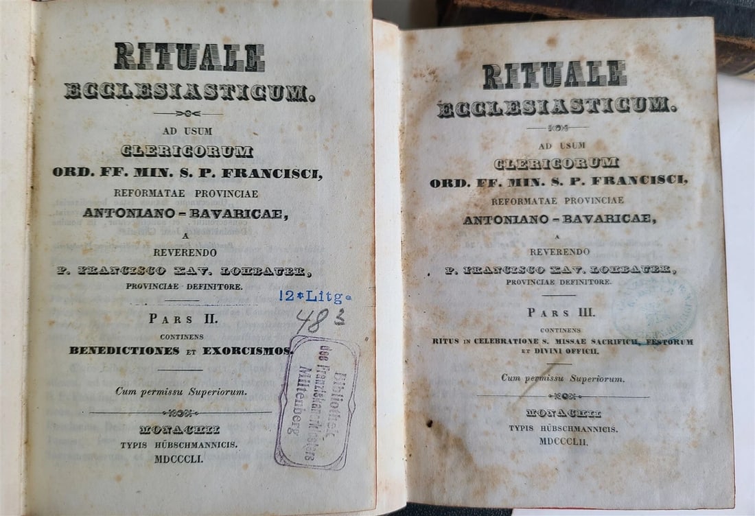 1851-1852 RITUALS ECCLESIASTICUM 5 VOLUMES antique - 5