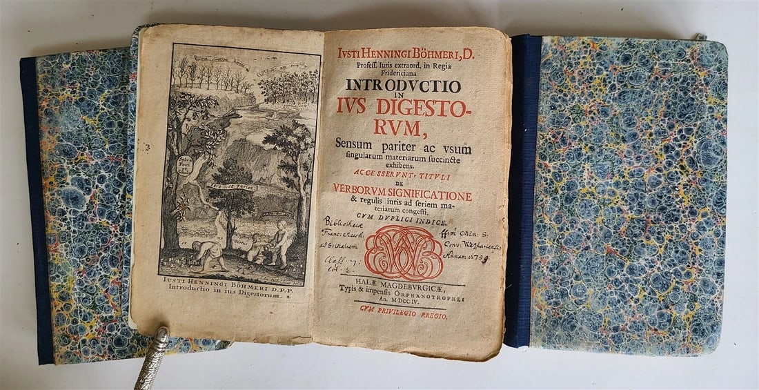 1704 LAW BOOK 3 VOLUMES Introductio in ius Digestorum antique by J.Bohmer (1 of 9)