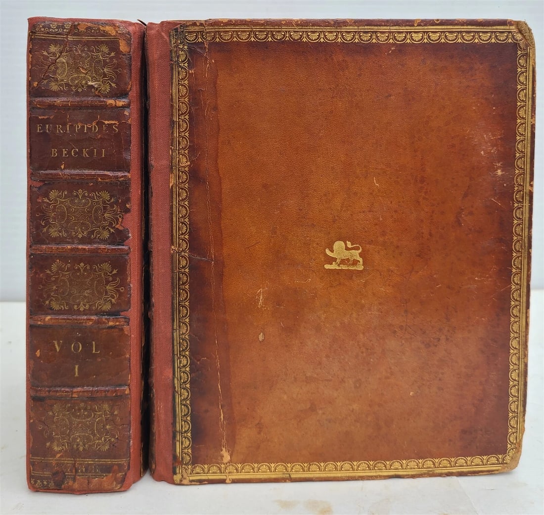 1778 EURIPIDES TRADEGIES 2 VOLUMES antique in LATIN: Title: 1778 EURIPIDES TRADEGIES 2 VOLUMES antique in LATIN Description: Euripides. Tragoedia Fragmenta Epistolae ex editione Josuae Barnesii. 3 volumes bound in 2. Leipzig, 1778-88 Size 8.5 by 10.5"