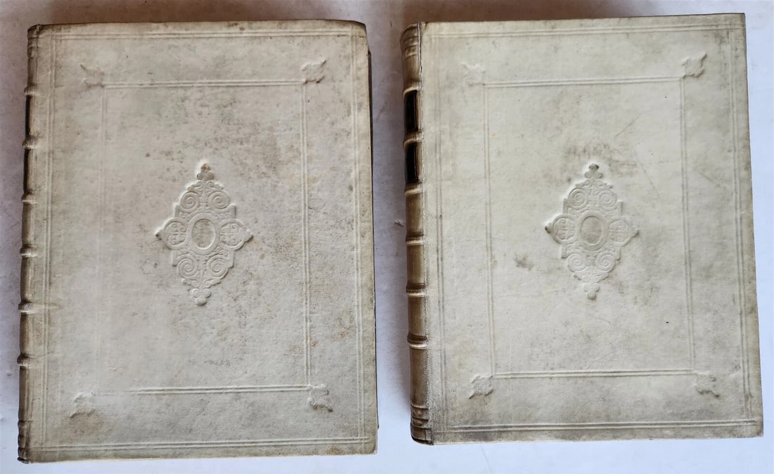 1768-1802 EURIPIDES TRAGEDIES 2 VOLUMES antique VELLUM GREEK & LATIN poetry - 2
