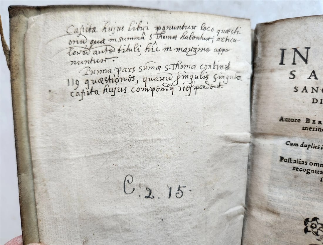 1579 Epitome in Universam Sacrosanctae Theologiae by Bongiovanni antique VELLUM - 4
