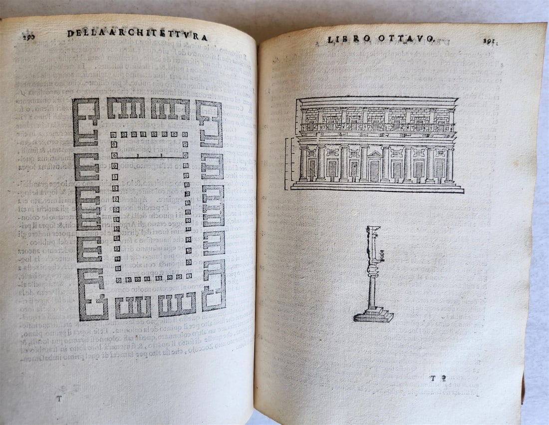 1565 L'Architettura Tradotta in lingua Fiorentina da Bartoli antique ILLUSTRATED - 12