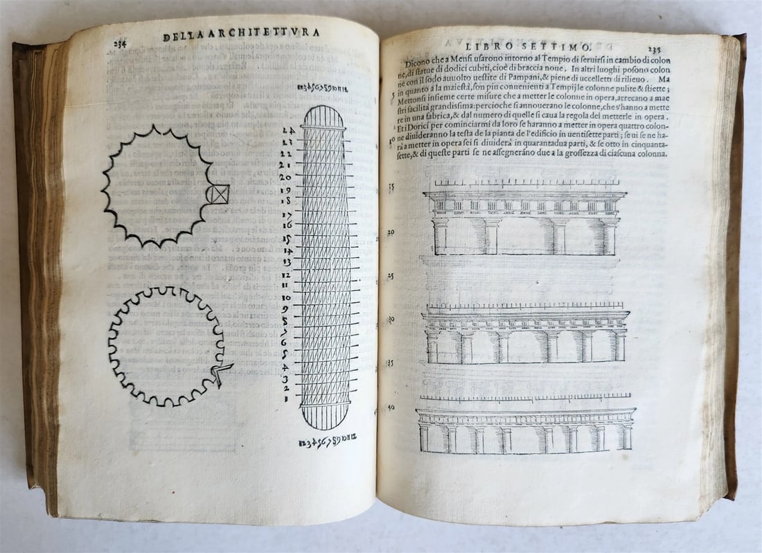 1565 L'Architettura Tradotta in lingua Fiorentina da Bartoli antique ILLUSTRATED - 18