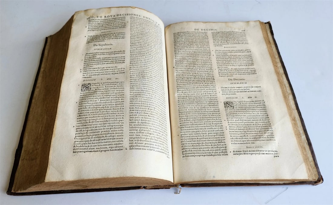 1567 ROMAN LAW antique FOLIO Decisiones Quae Hactenus Extant 16th CENTURY - 8