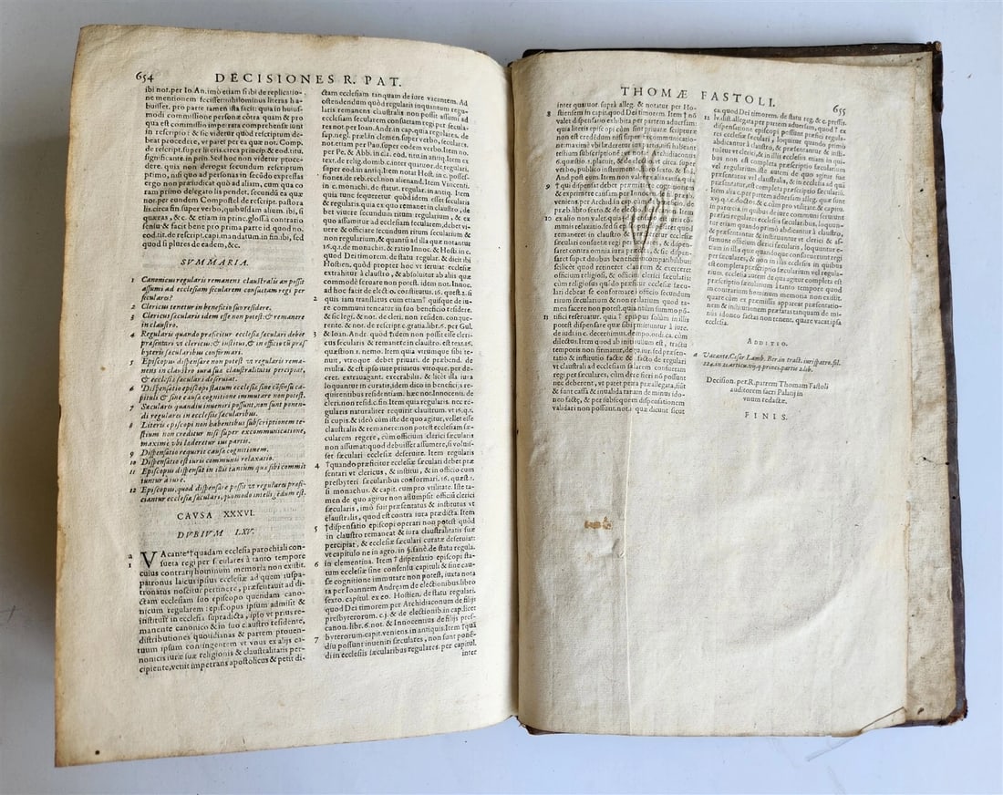 1567 ROMAN LAW antique FOLIO Decisiones Quae Hactenus Extant 16th CENTURY - 9
