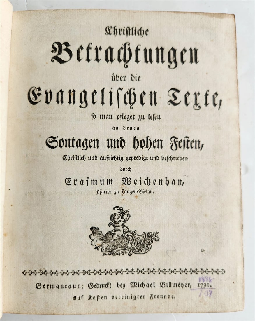 1791 CHRISTLICHE BETRACHTUNGEN antique Americana PHILADELPHIA GERMANTOWN (1 of 6)