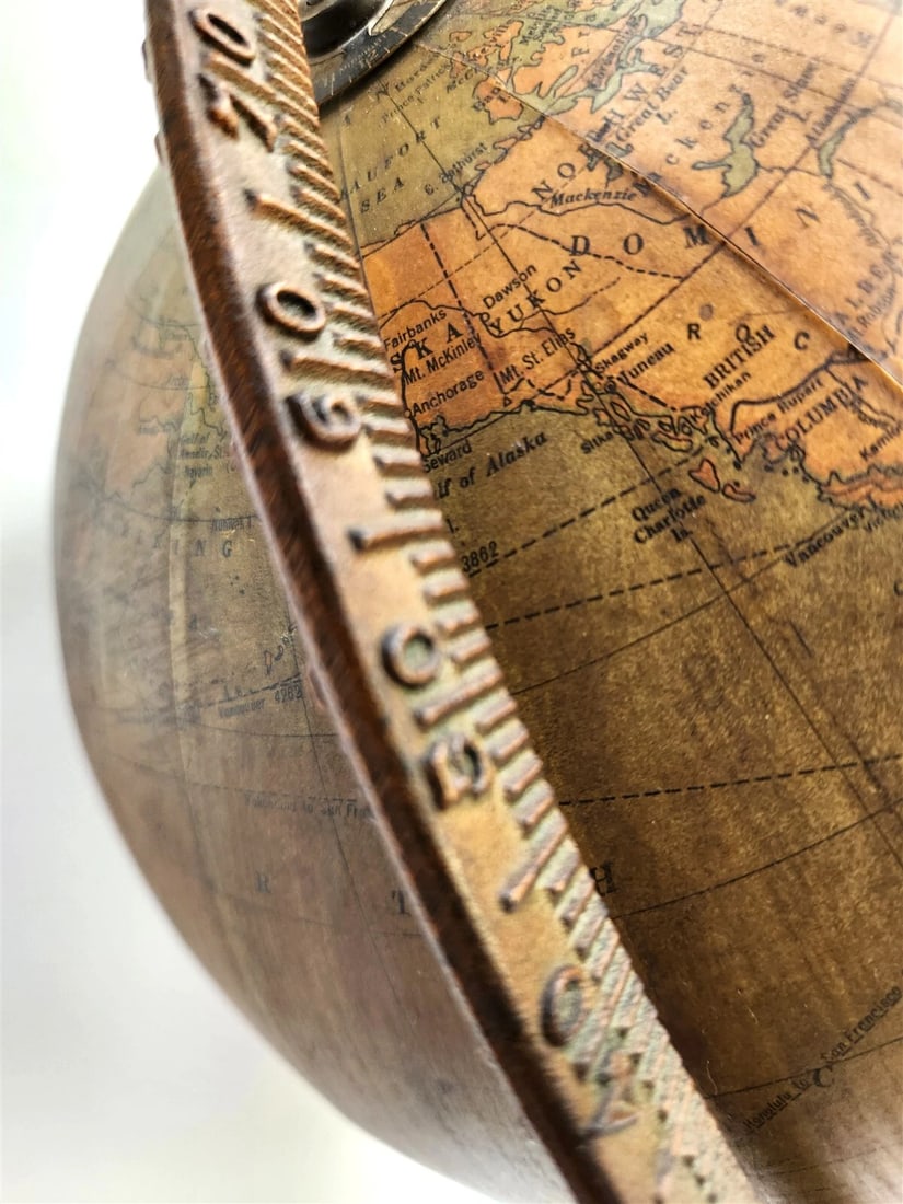 1930s TERRESTRIAL GLOBE by C.S. Hammond New York antique 12 inches diameter - 8