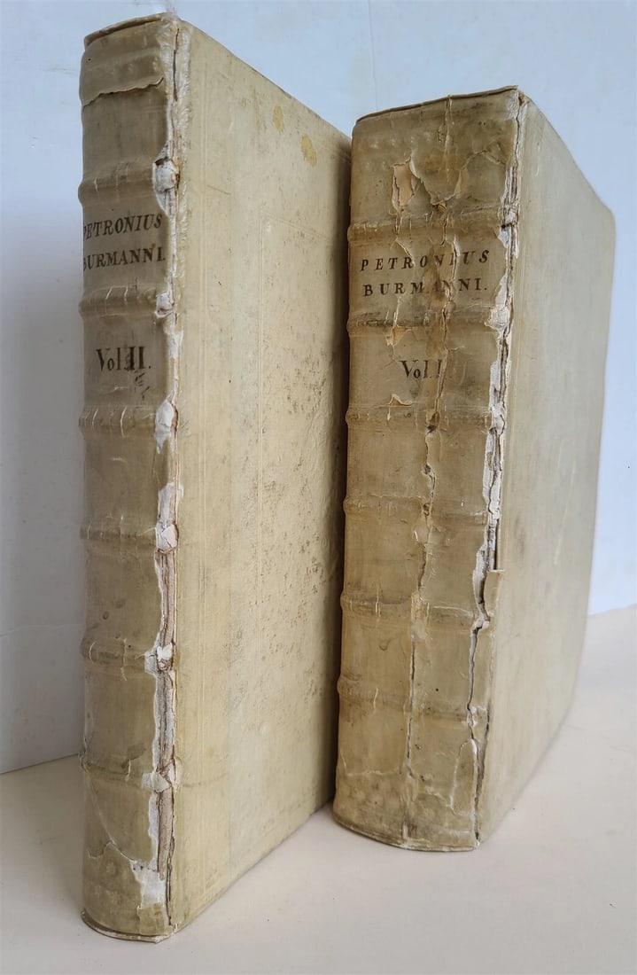 1743 SATYRICON by PETRONIUS antique 2 VOLUMES VELLUM BINDING - 2