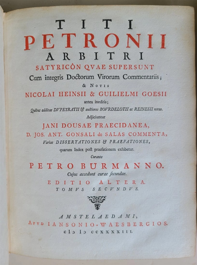 1743 SATYRICON by PETRONIUS antique 2 VOLUMES VELLUM BINDING - 4