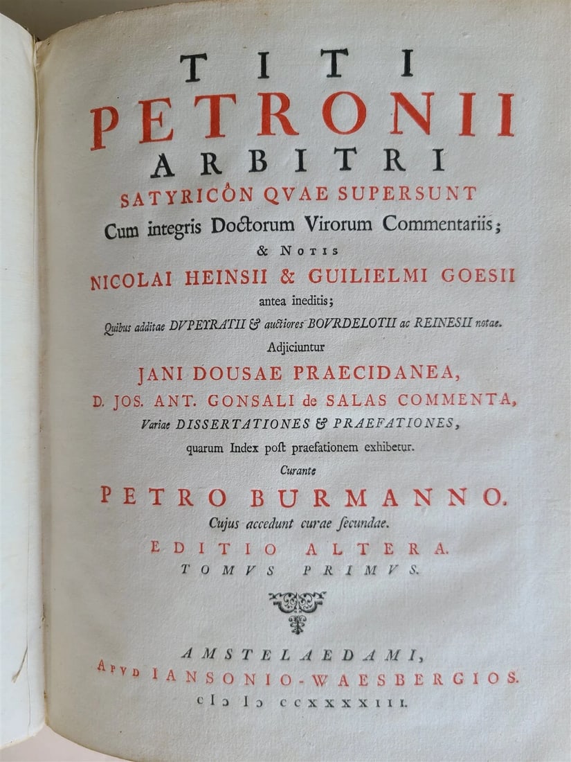 1743 SATYRICON by PETRONIUS antique 2 VOLUMES VELLUM BINDING - 5