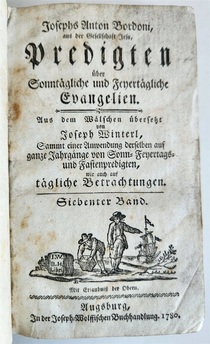 1780 SERMONS on the Sunday and Feast-Day Gospels in GERMAN antique: Title: 1780 SERMONS on the Sunday and Feast-Day Gospels in GERMAN antique Description: PREDIGTEN UBER SONNTAGLICHE und FEYERTAGLICHE EVANGELIEN (Sermons on Sunday and Holiday Gospels) by Jesuit Joseph