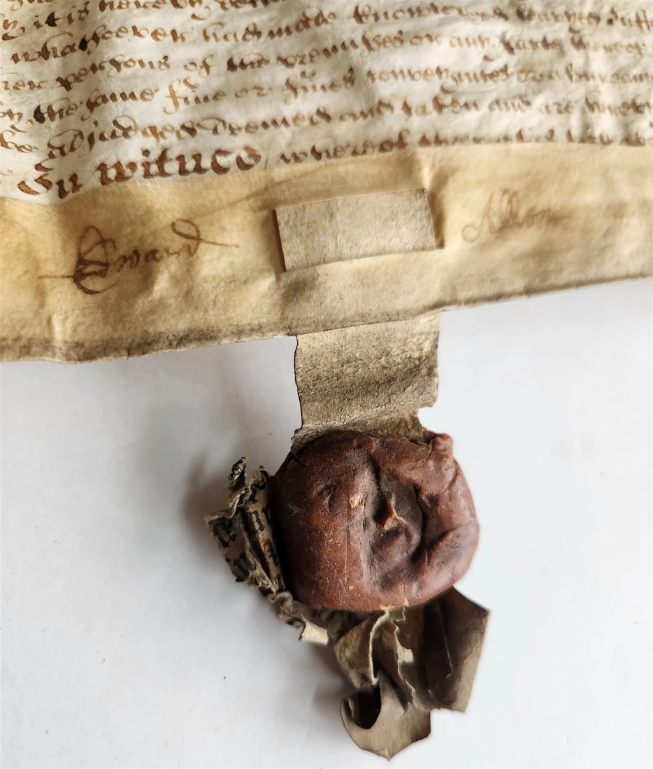 1678 17th CENTURY MANUSCRIPT on VELLUM ANTIQUE LEGAL DOCUMENT in ENGLISH - 3