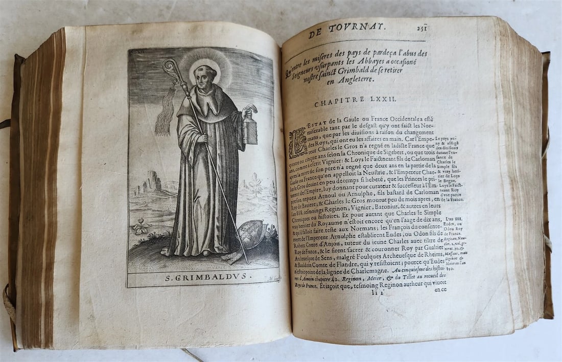1619 HISTORY of TOURNAY BELGIUM antique ILLUSTRATED vellum bound - 12