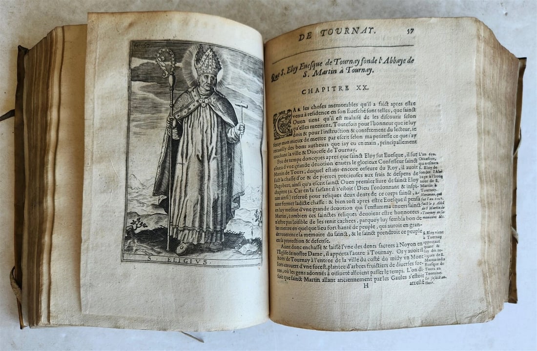 1619 HISTORY of TOURNAY BELGIUM antique ILLUSTRATED vellum bound - 14