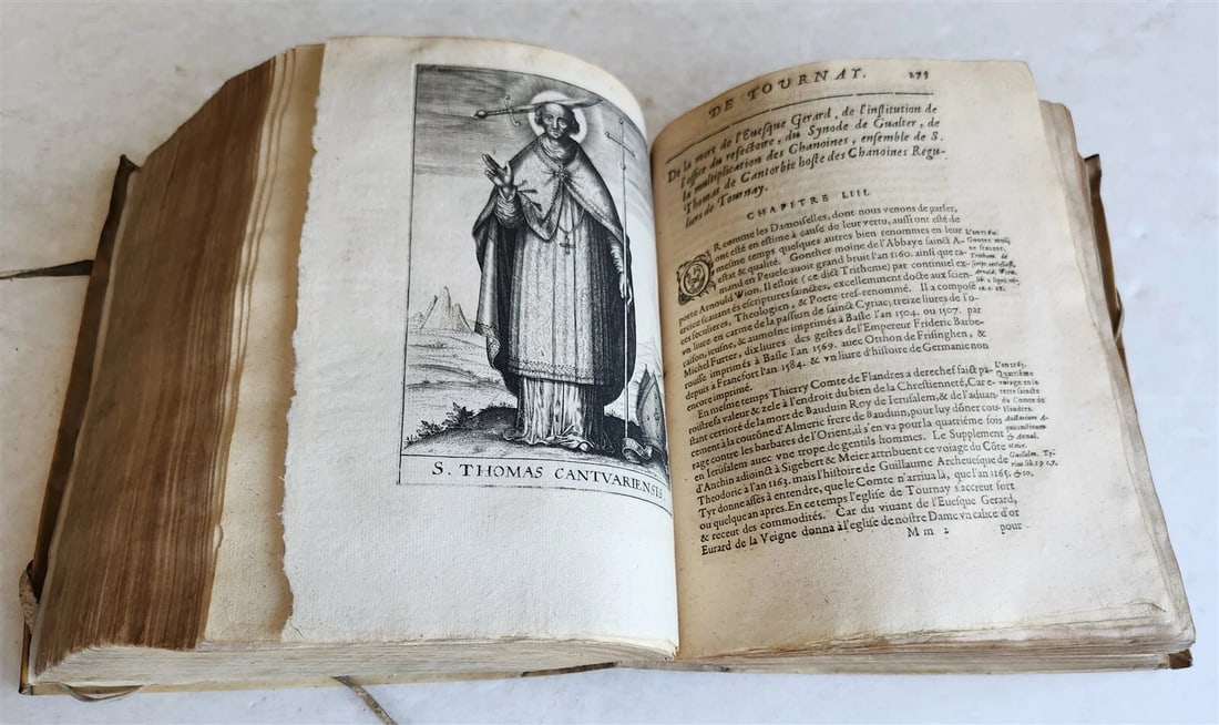 1619 HISTORY of TOURNAY BELGIUM antique ILLUSTRATED vellum bound - 6