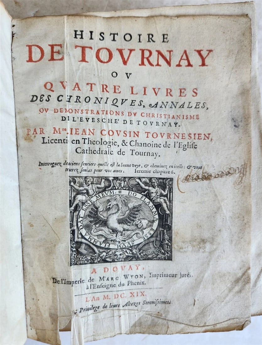 1619 HISTORY of TOURNAY BELGIUM antique ILLUSTRATED vellum bound - 9