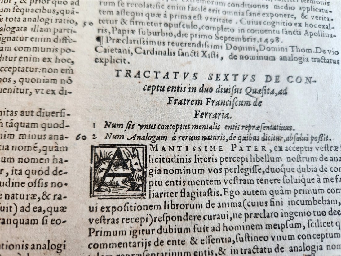 1568 THEOLOGY by THOMAE AQUINATIS antique VELLUM BOUND FOLIO - 12