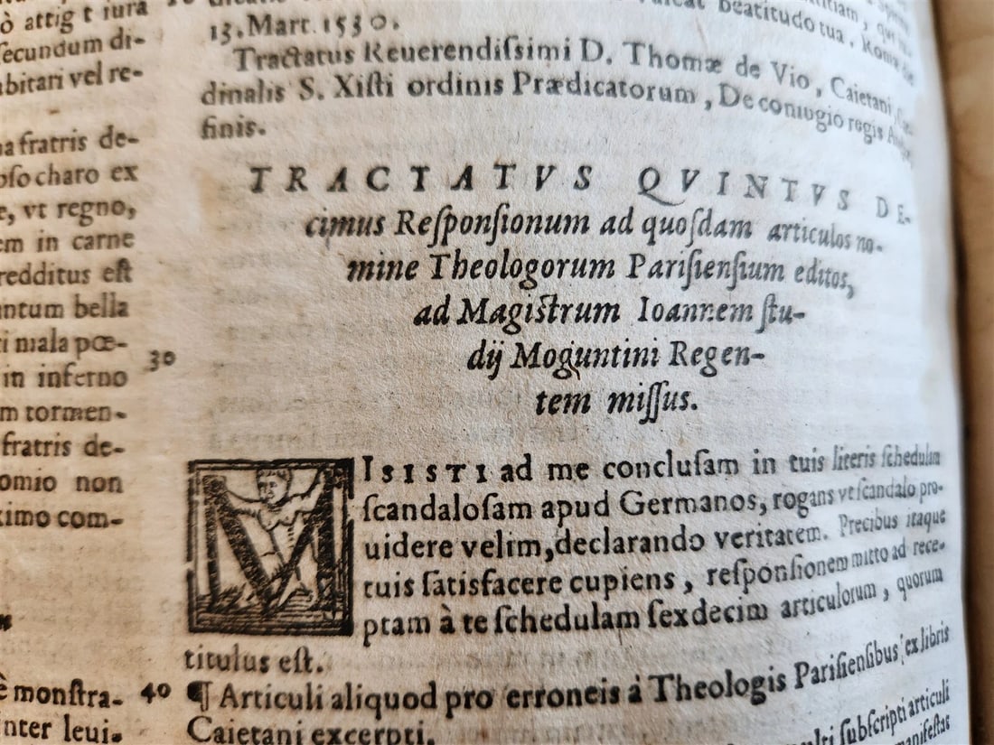 1568 THEOLOGY by THOMAE AQUINATIS antique VELLUM BOUND FOLIO - 14