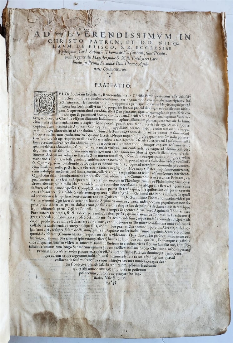 1568 THEOLOGY by THOMAE AQUINATIS antique VELLUM BOUND FOLIO - 4