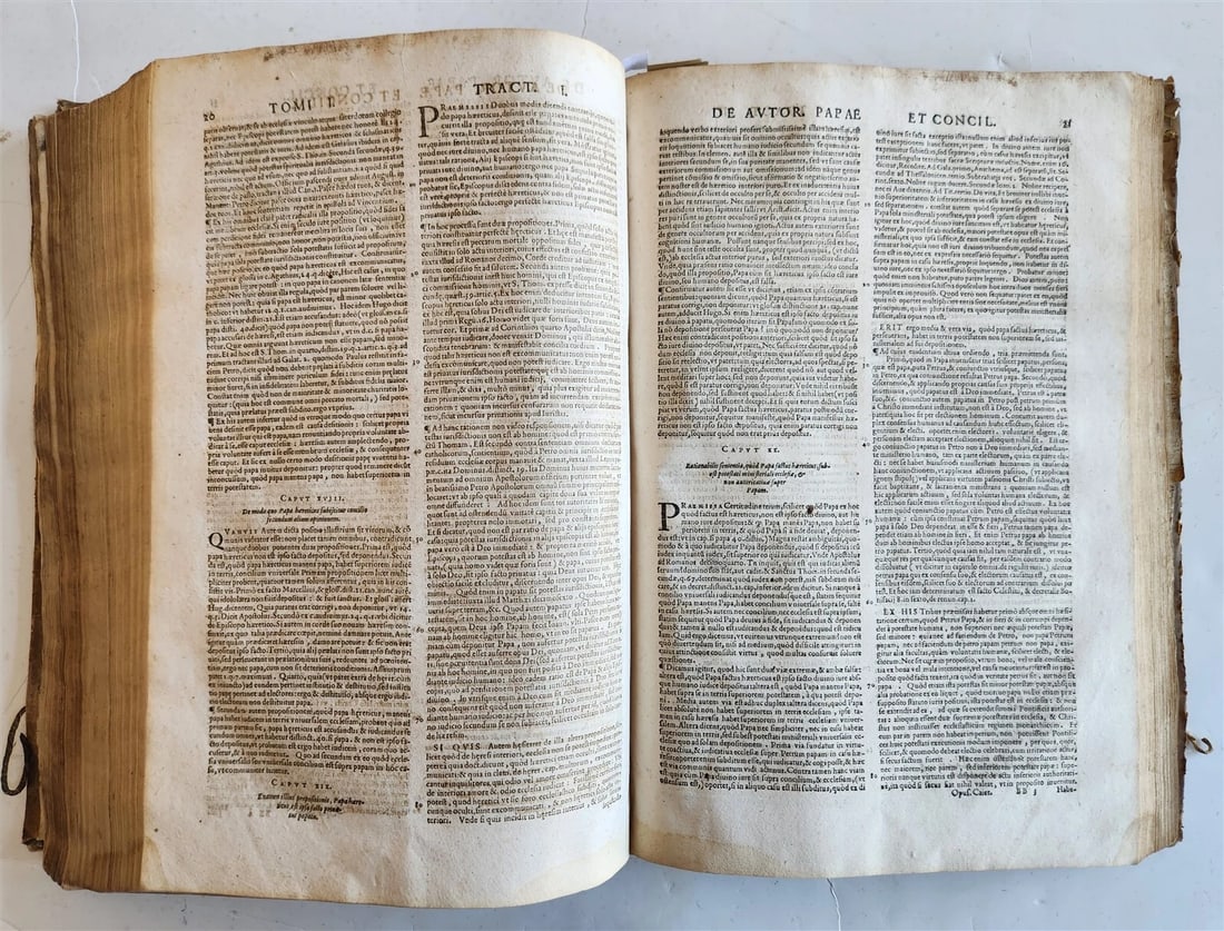1568 THEOLOGY by THOMAE AQUINATIS antique VELLUM BOUND FOLIO - 8