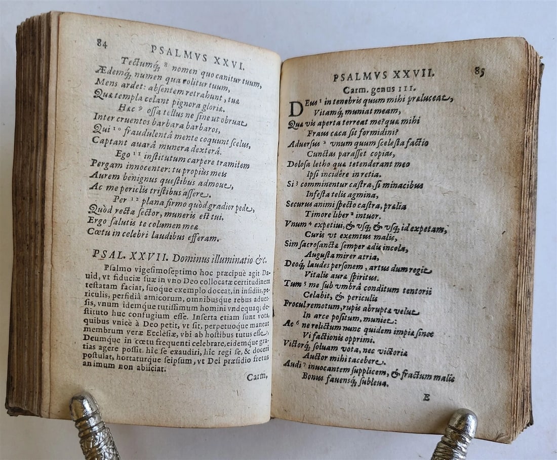 1613 IN GEORGII BUCHANANI PARAPHRASIN PSALMORUM antique VELLUM BOUND - 13