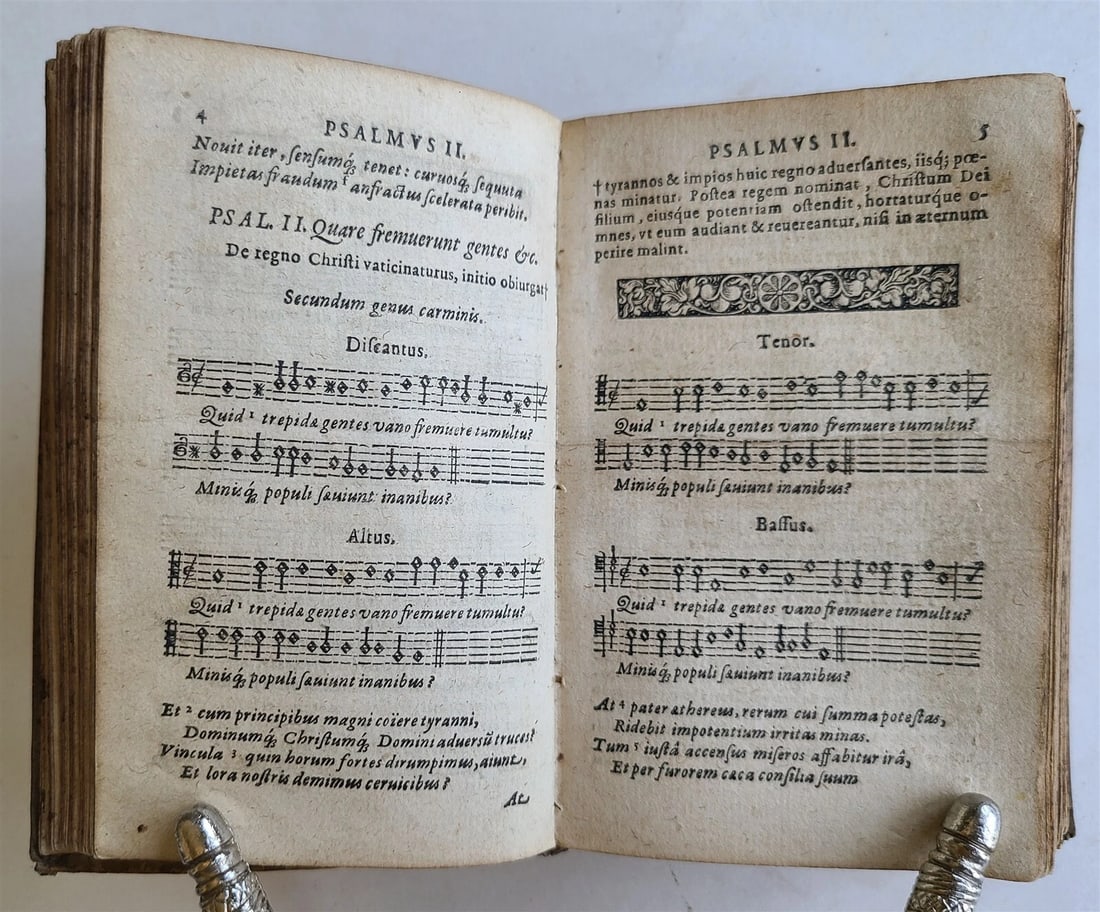 1613 IN GEORGII BUCHANANI PARAPHRASIN PSALMORUM antique VELLUM BOUND - 8