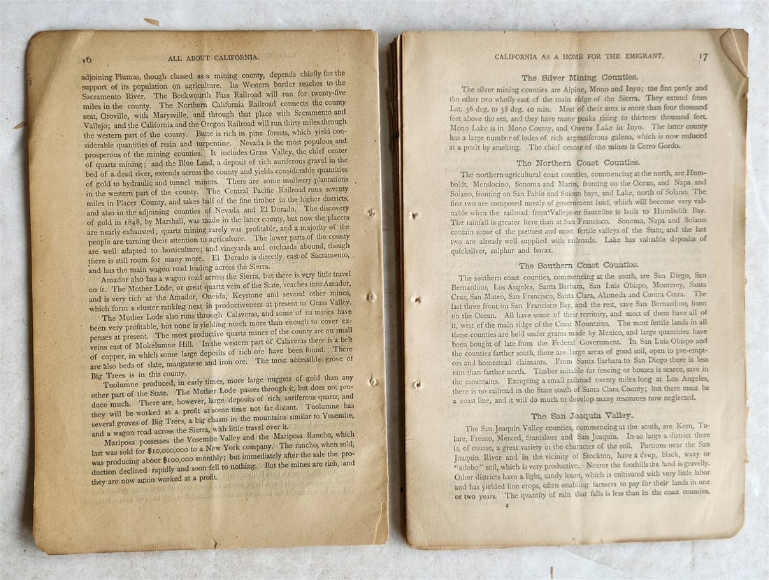 1871 ALL ABOUT CALIFORNIA antique booklet RARE - 2