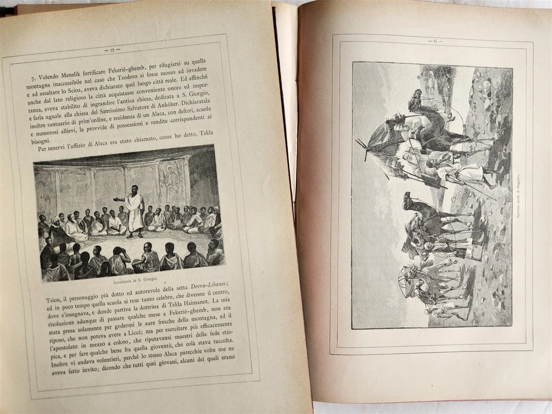 1885 TRAVELS in ETHIOPIA AFRICA in ITALIAN 6 FOLIO VOLUMES antique ILLUSTRATED - 13