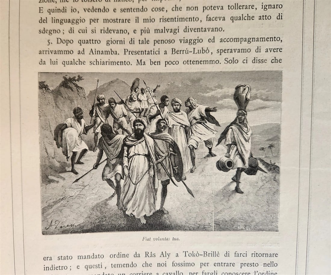 1885 TRAVELS in ETHIOPIA AFRICA in ITALIAN 6 FOLIO VOLUMES antique ILLUSTRATED - 6