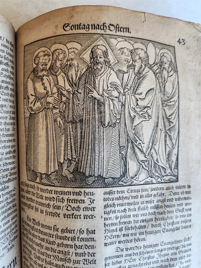 1583 ILLUSTRATED POSTILLA antique 80 WOODCUTS CRANACH SCHOOL ARTIST - 14