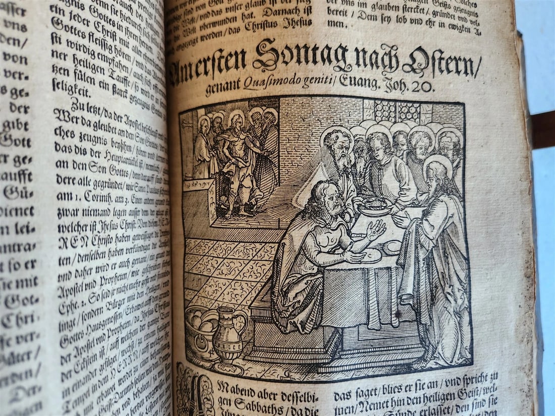 1583 ILLUSTRATED POSTILLA antique 80 WOODCUTS CRANACH SCHOOL ARTIST - 16