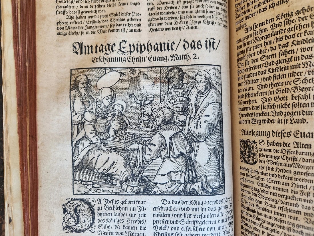 1583 ILLUSTRATED POSTILLA antique 80 WOODCUTS CRANACH SCHOOL ARTIST - 17