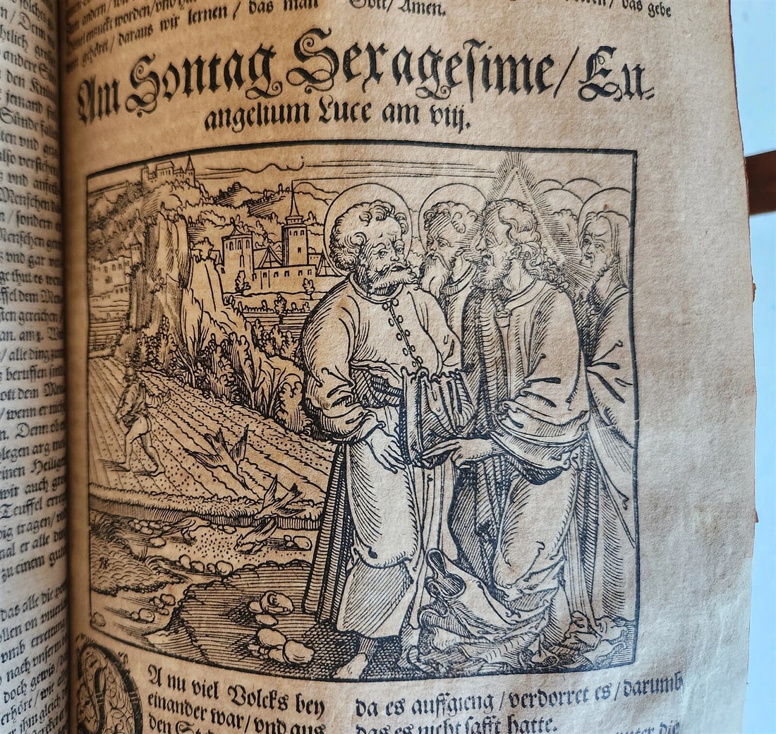1583 ILLUSTRATED POSTILLA antique 80 WOODCUTS CRANACH SCHOOL ARTIST - 19