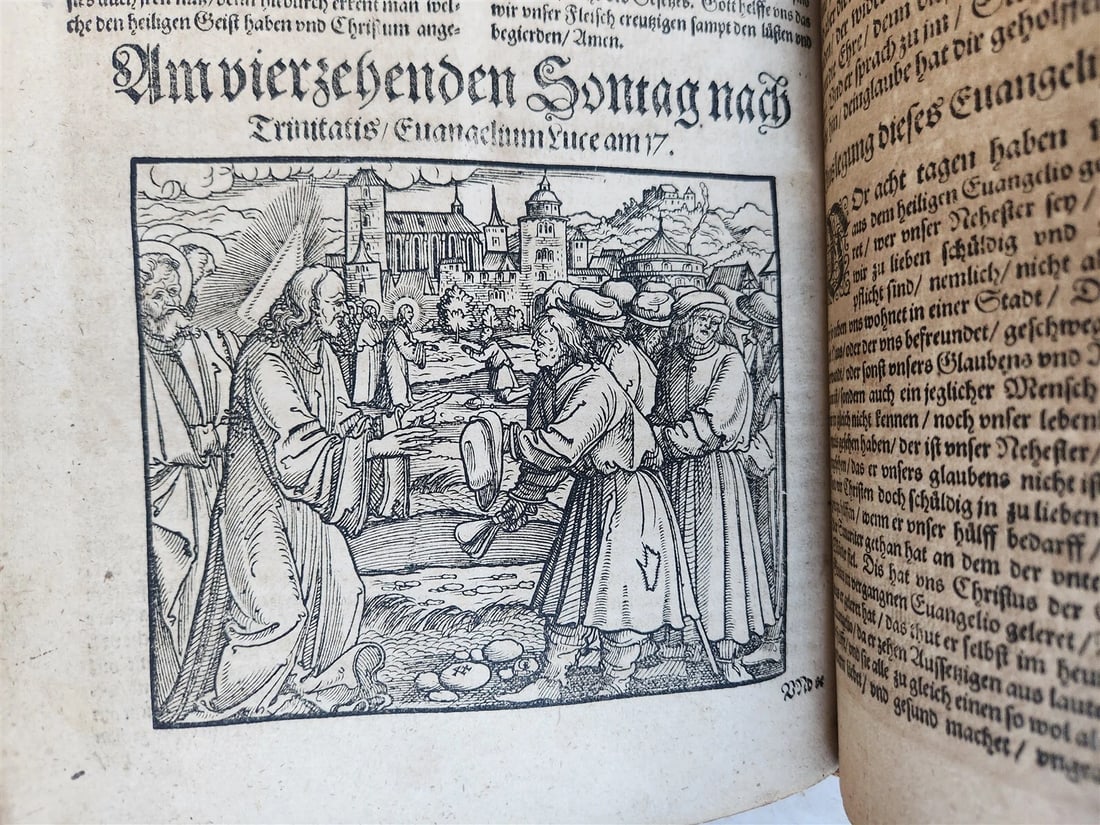 1583 ILLUSTRATED POSTILLA antique 80 WOODCUTS CRANACH SCHOOL ARTIST - 9