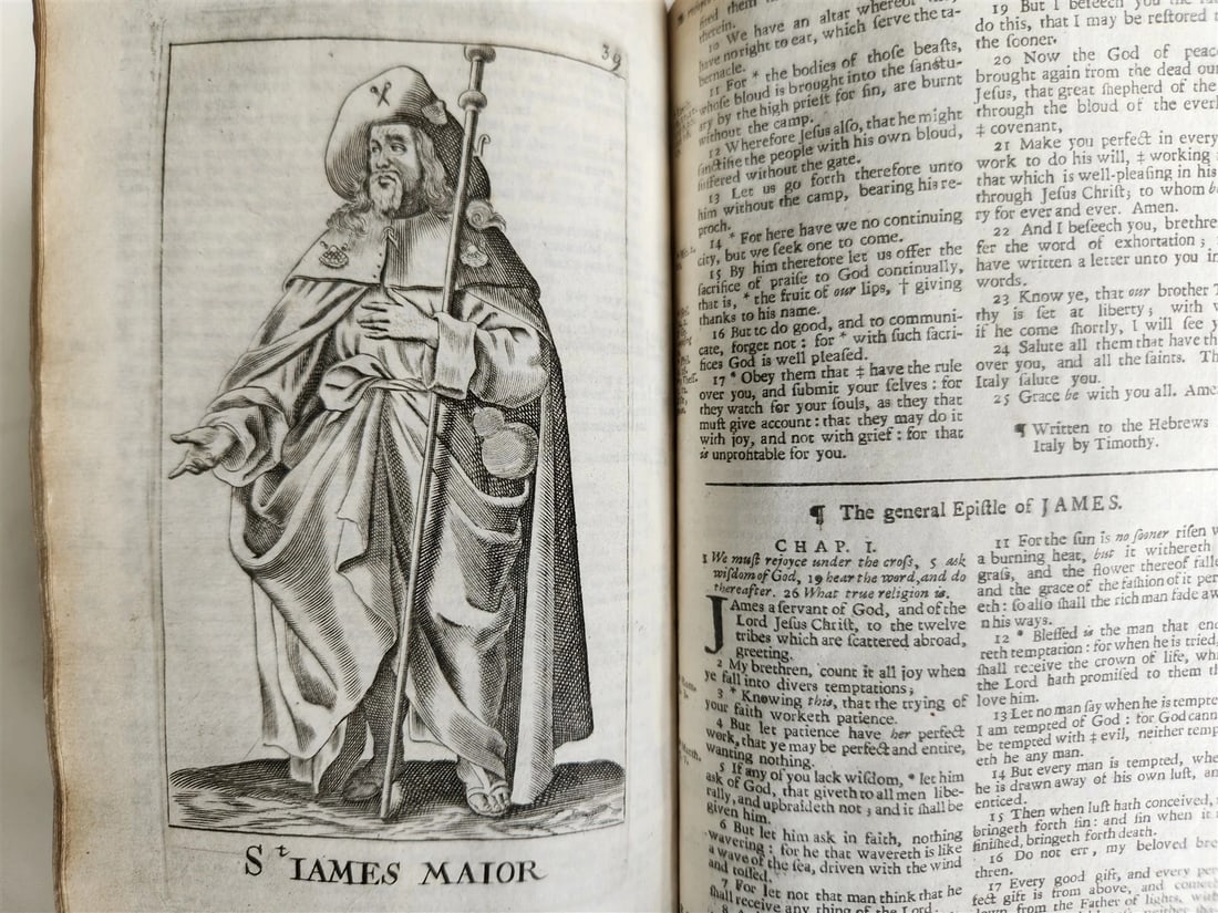 1695 BIBLE in ENGLISH OLD TESTAMENT antique ILLUSTRATED w/ NUMEROUS PLATES - 17