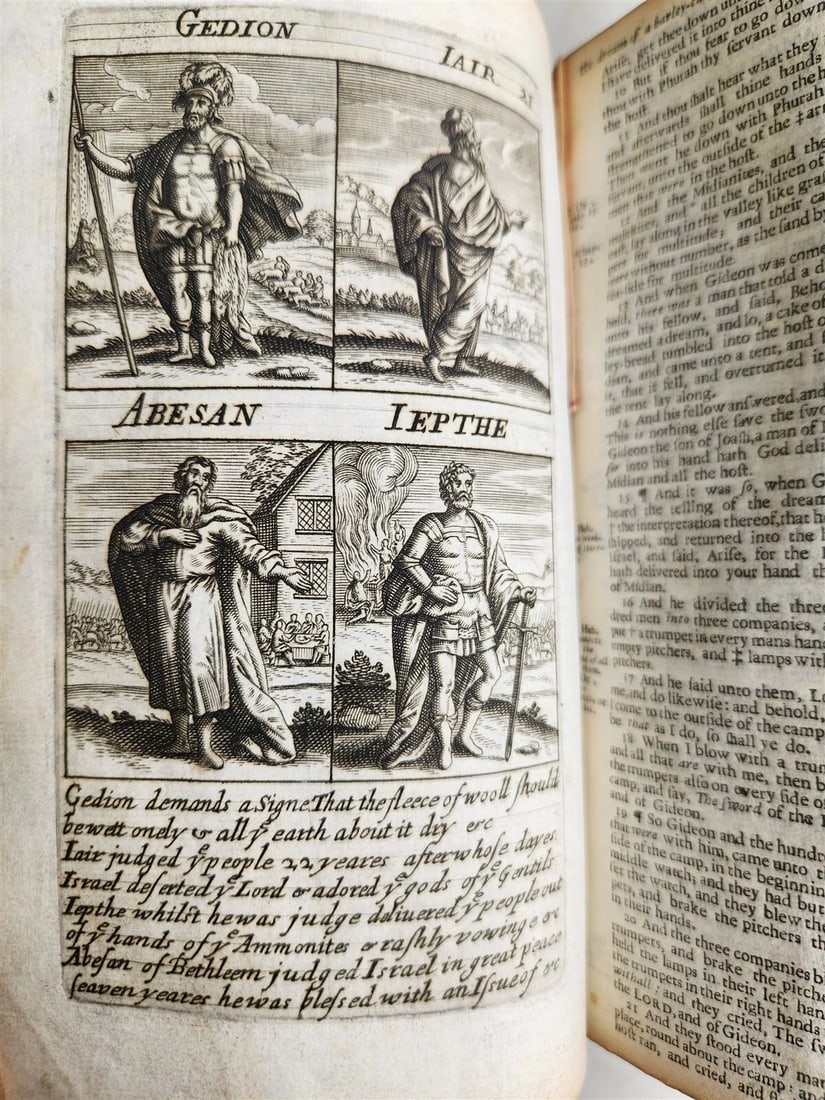 1695 BIBLE in ENGLISH OLD TESTAMENT antique ILLUSTRATED w/ NUMEROUS PLATES - 5