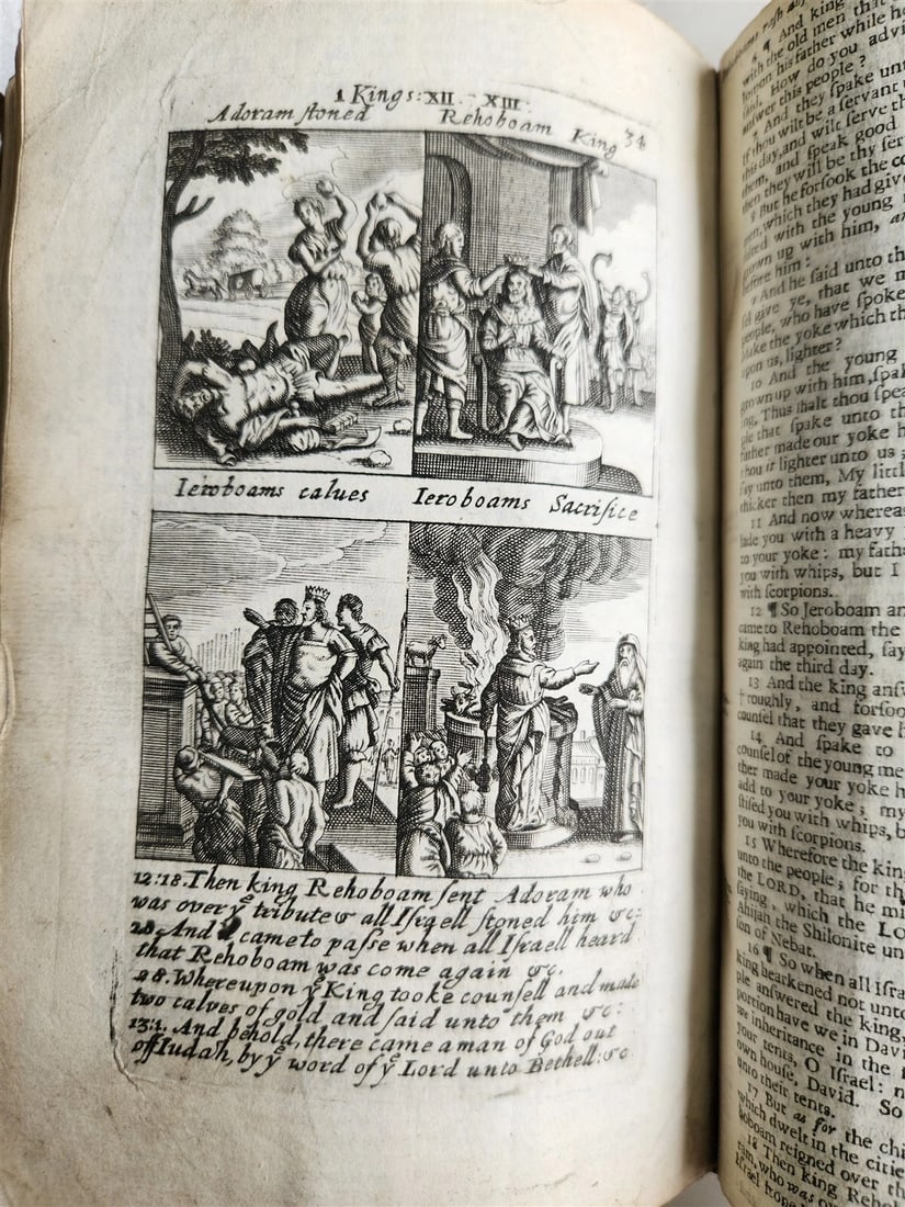 1695 BIBLE in ENGLISH OLD TESTAMENT antique ILLUSTRATED w/ NUMEROUS PLATES - 8